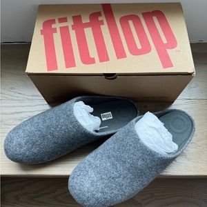 Fitflop Men’s US 11 Steel Grey Shove Felt Slippers
